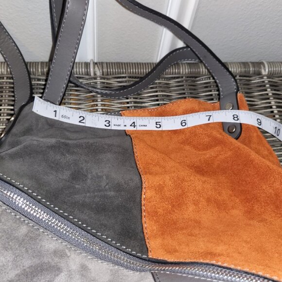 Innue Patchwork Leather Suede Italian Bag Hobo Style Purse Oversized - Picture 11 of 16